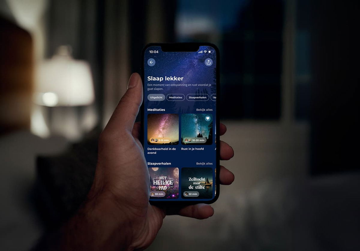 De slaap lekker collectie binnen de Meditation Moments app