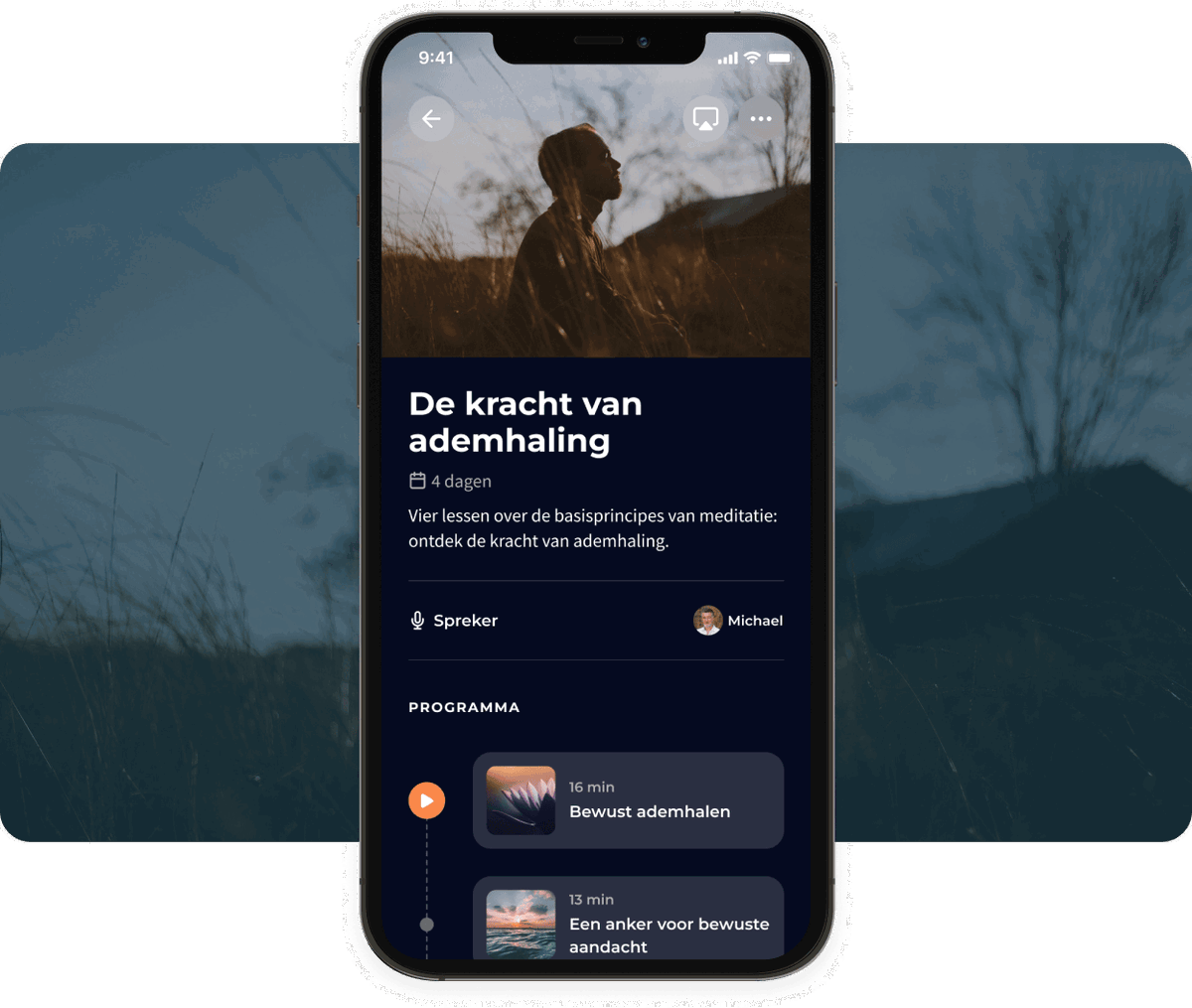 Programma in de Meditation Moments app
